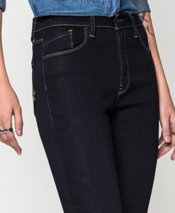 กางเกงยีนส์ Duochrome-stitch Solid High-waisted Skinny