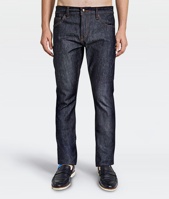 กางเกงยีนส์ผ้าดิบ PINK SELVEDGE DENIM