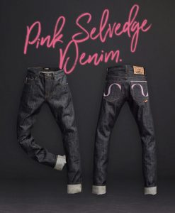 กางเกงยีนส์ผ้าดิบ PINK SELVEDGE DENIM