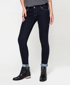 กางเกงยีนส์ Solid-rinsed Push-up Low-rise Skinny